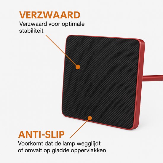 Sven – Tafellamp – Oplaadbaar – Voor Binnen & Buiten – 36 cm – Rood