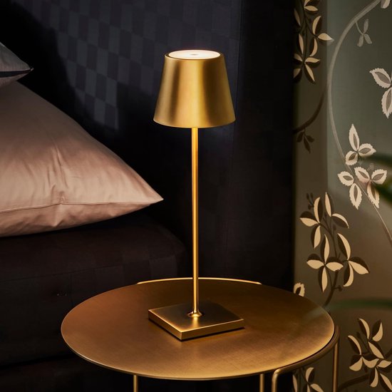Sven – Tafellamp – Oplaadbaar – Voor Binnen & Buiten – 36 cm – Goud