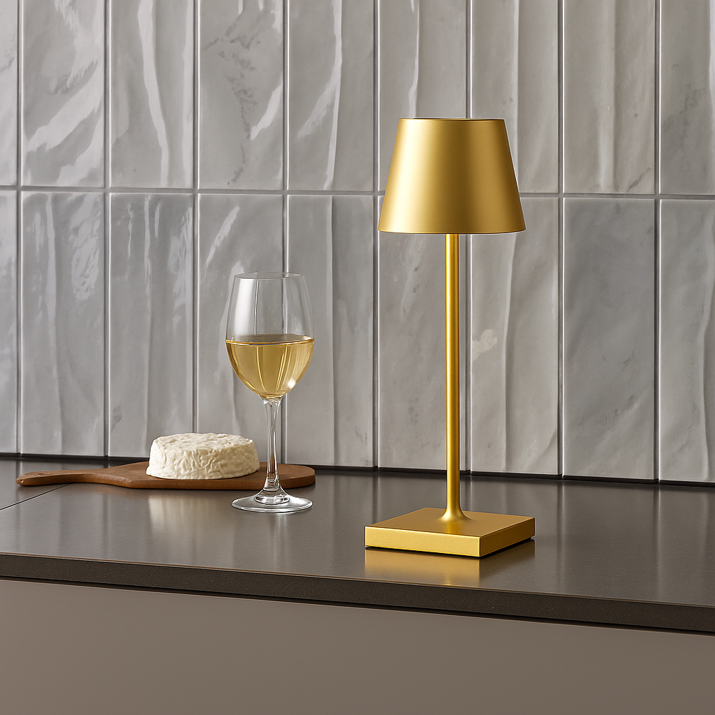 Sven – Tafellamp – Oplaadbaar – Voor Binnen & Buiten – 36 cm – Goud