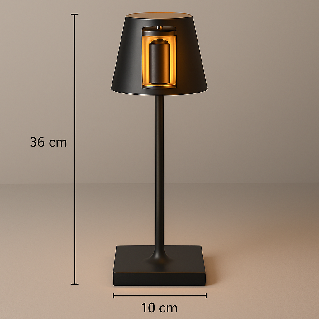 Sven – Tafellamp – Oplaadbaar – Voor Binnen & Buiten – 36 cm – Zwart