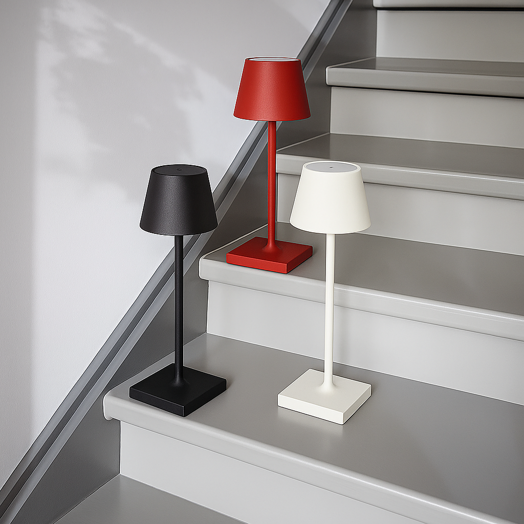 Sven – Tafellamp – Oplaadbaar – Voor Binnen & Buiten – 36 cm – Rood - Enkel stuk