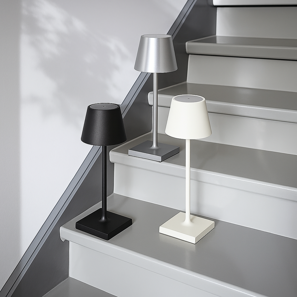Sven – Tafellamp – Oplaadbaar – Voor Binnen & Buiten – 36 cm – Zilver
