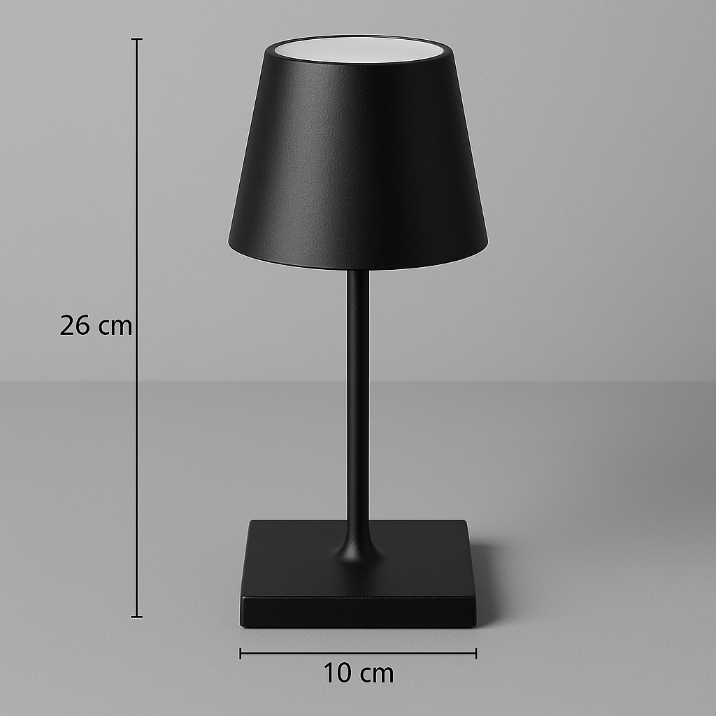 Mini Sven – Tafellamp – Oplaadbaar – Voor Binnen & Buiten – 26 cm – Zwart