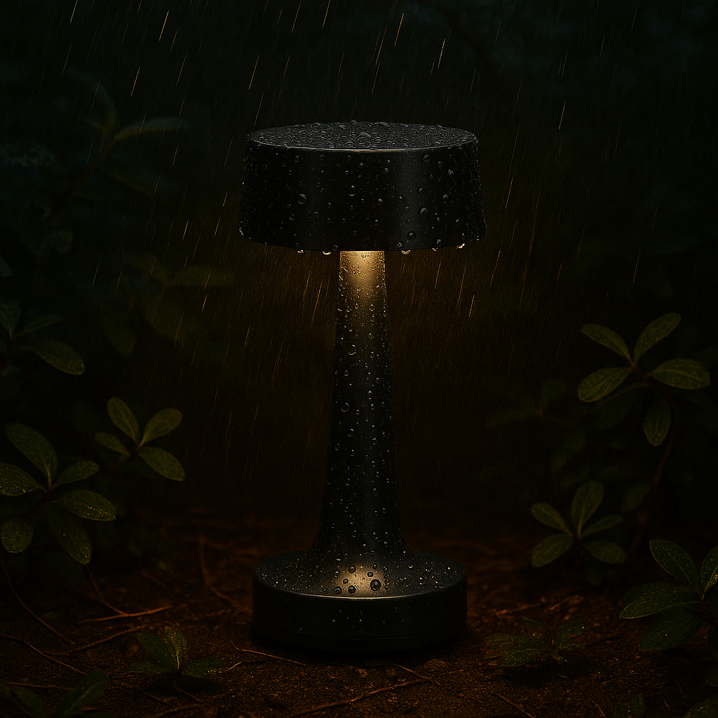 Romy – Tafellamp – Oplaadbaar – Voor Binnen & Buiten – 21 cm – Zwart - 2 Stuks