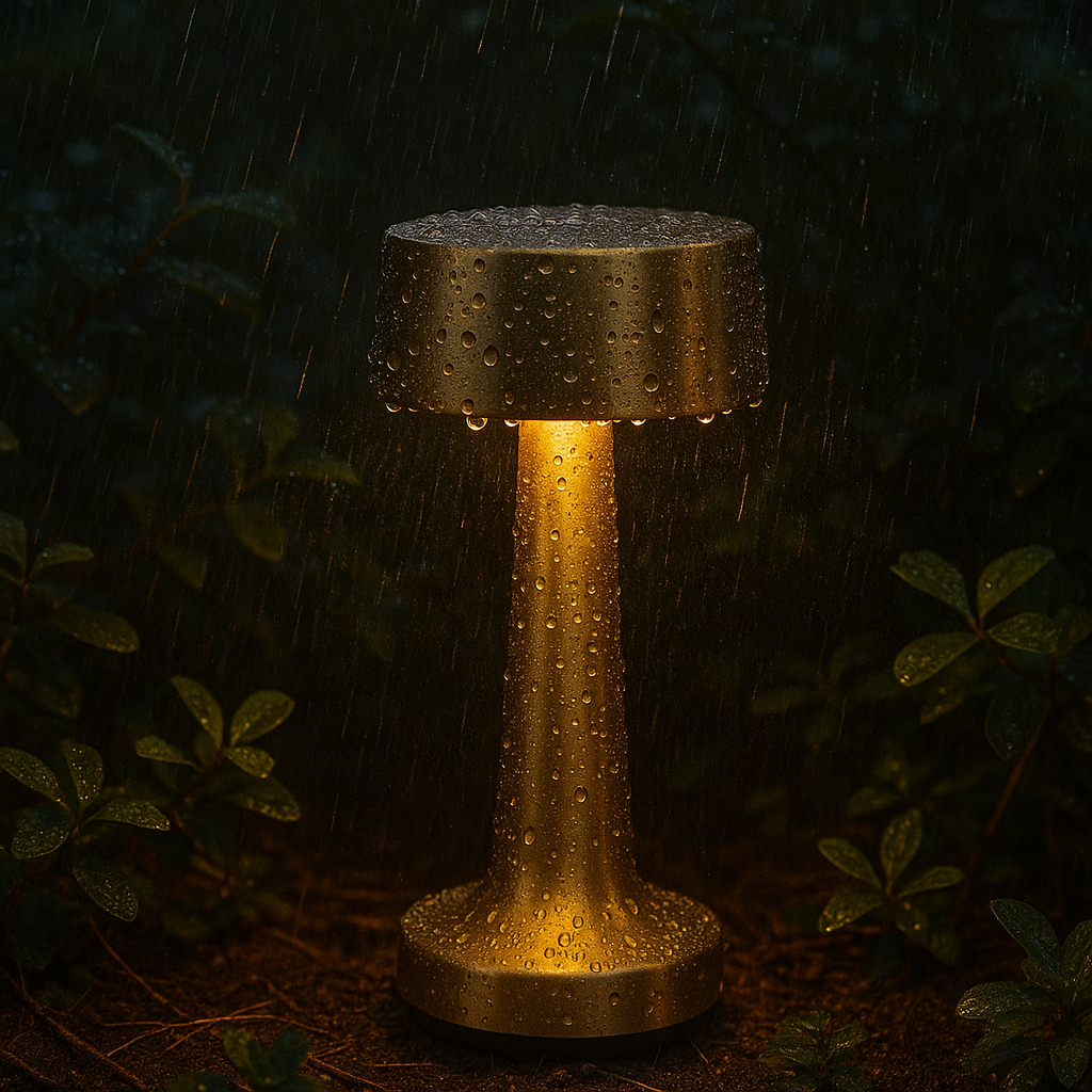 Romy – Tafellamp – Oplaadbaar – Voor Binnen & Buiten – 21 cm – Goud - 2 Stuks