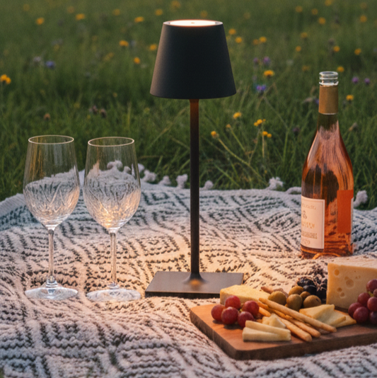 Sven – Tafellamp – Oplaadbaar – Voor Binnen & Buiten – 36 cm – Zwart - 2 Stuks