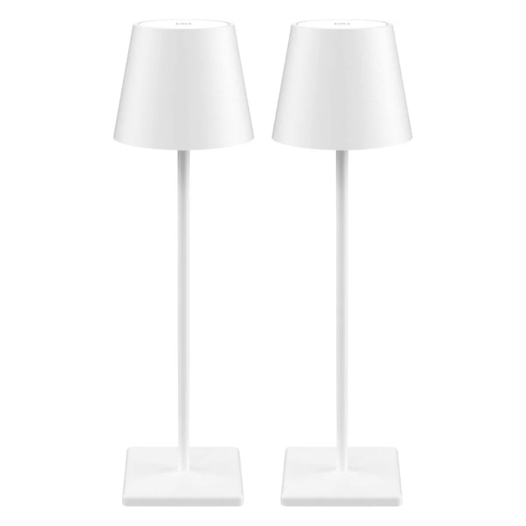 Sven – Tafellamp – Oplaadbaar – Voor Binnen & Buiten – 36 cm – Wit