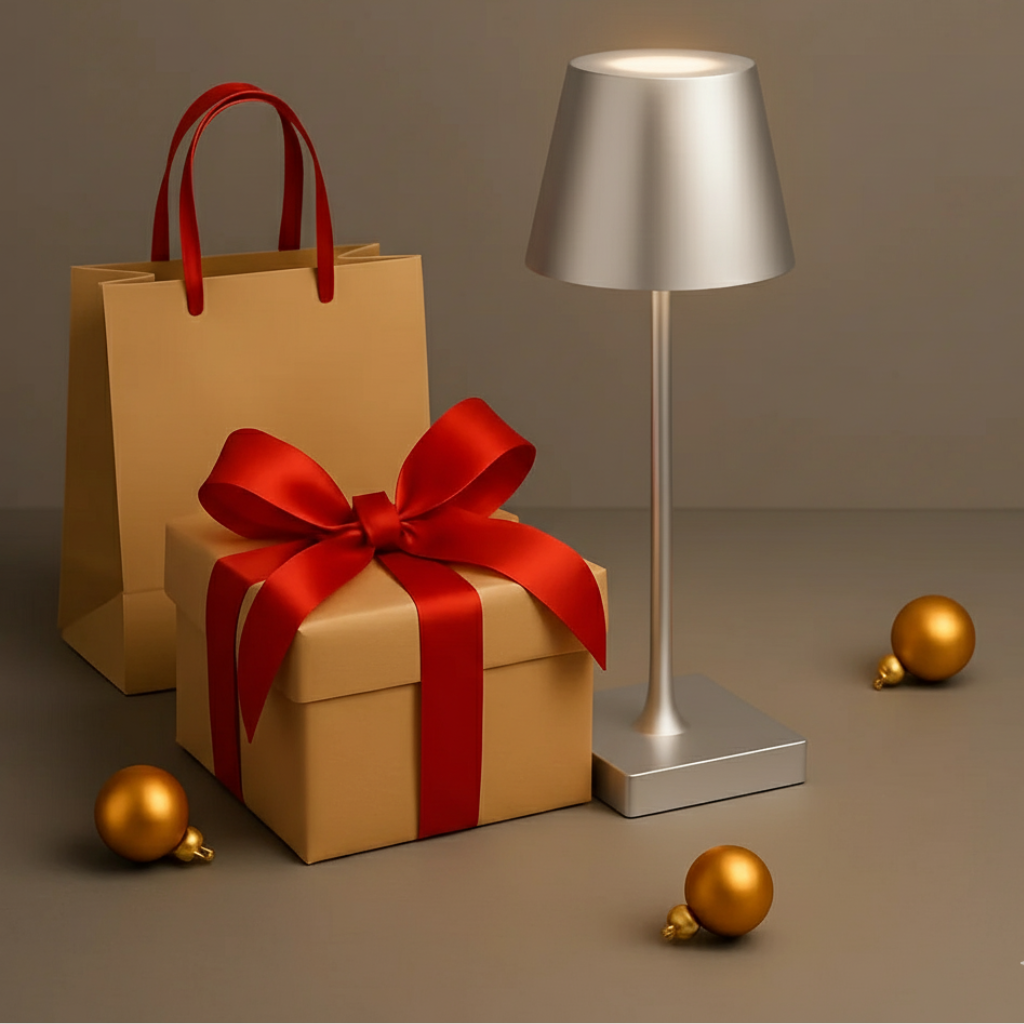 Sven – Tafellamp – Oplaadbaar – Voor Binnen & Buiten – 36 cm – Zilver - 2 Stuks