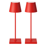 Sven – Tafellamp – Oplaadbaar – Voor Binnen & Buiten – 36 cm – Rood - 2 Stuks