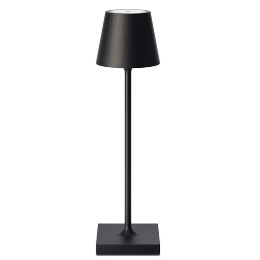 Sven – Tafellamp – Oplaadbaar – Voor Binnen & Buiten – 36 cm – Zwart - Enkel Stuks