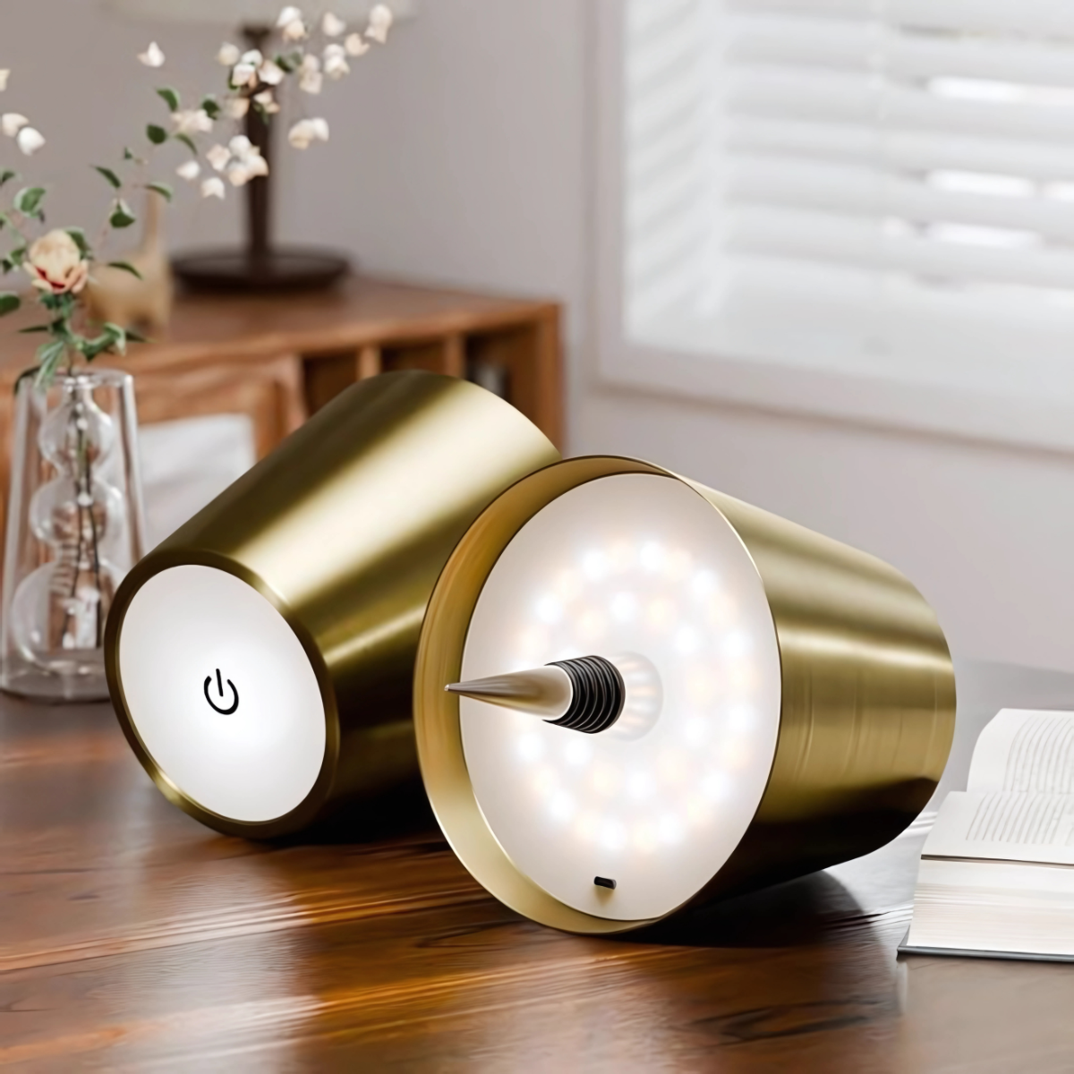 Aura – Tafellamp – Flessenlamp - Oplaadbaar – Voor Binnen & Buiten – Goud