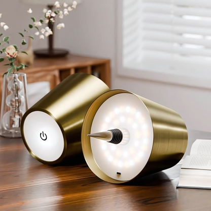 Aura – Tafellamp – Flessenlamp - Oplaadbaar – Voor Binnen & Buiten – Goud
