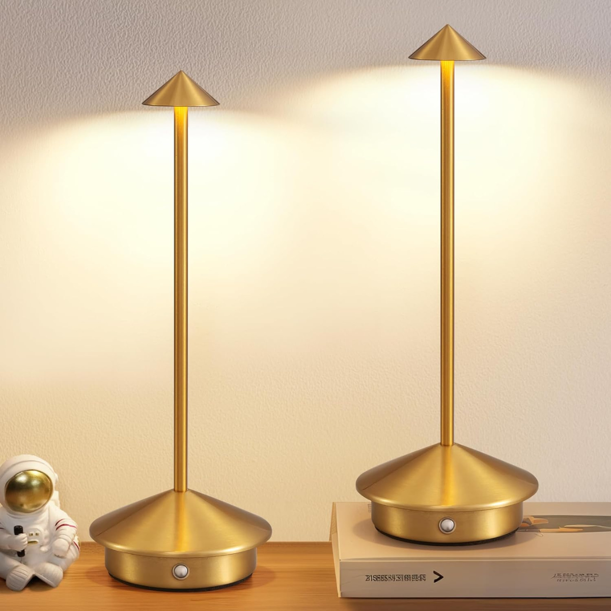 Finn – Tafellamp – Oplaadbaar – Voor Binnen & Buiten – 29 cm – Goud