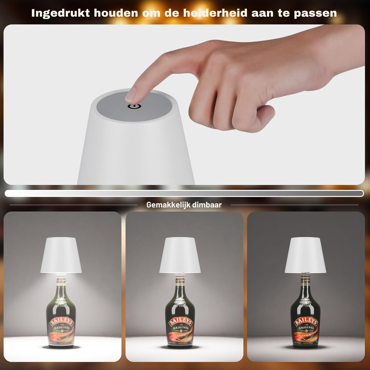 Aura – Tafellamp – Flessenlamp - Oplaadbaar – Voor Binnen & Buiten – Wit