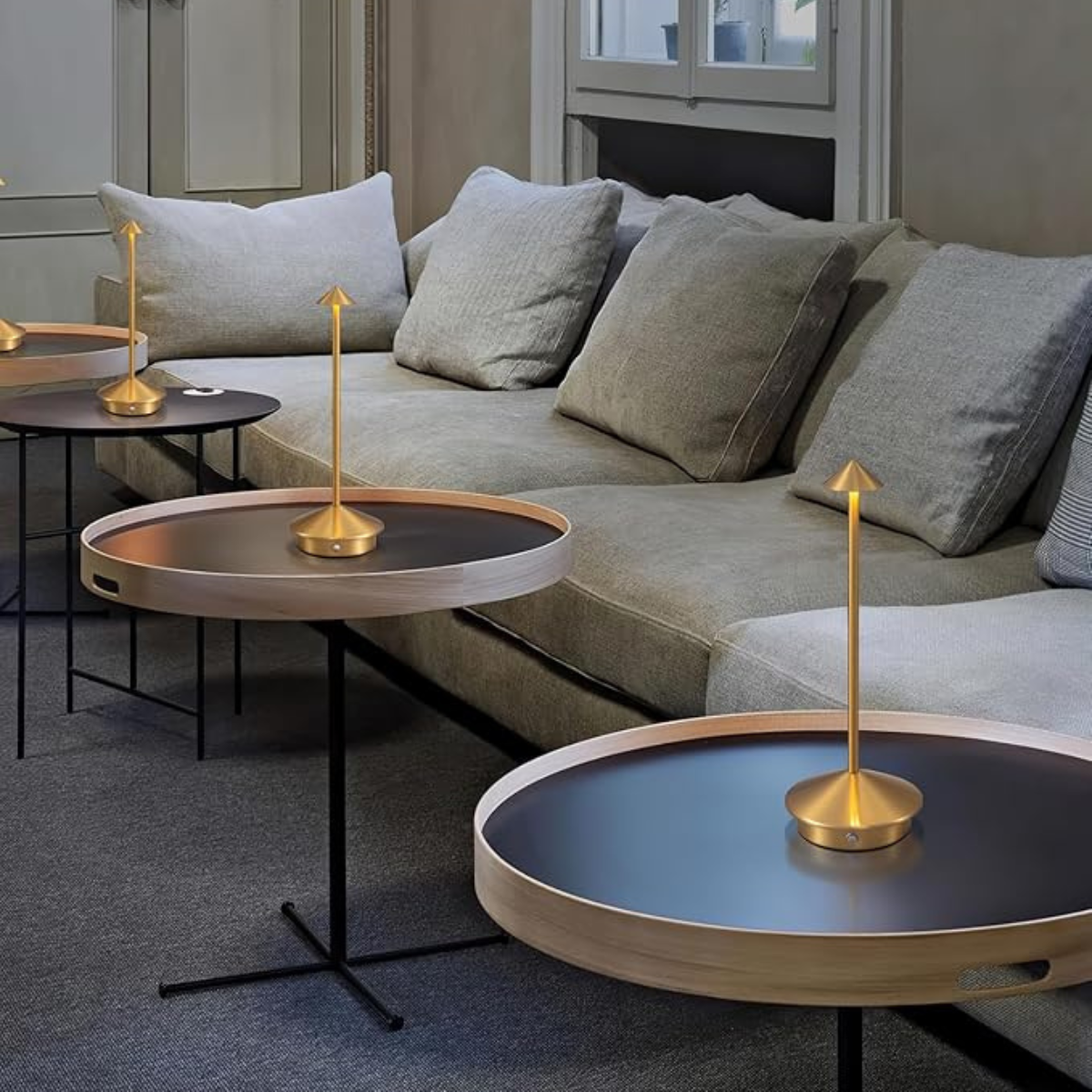 Finn – Tafellamp – Oplaadbaar – Voor Binnen & Buiten – 29 cm – Goud