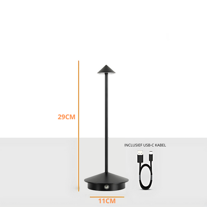 Finn – Tafellamp – Oplaadbaar – Voor Binnen & Buiten – 29 cm – Zwart -