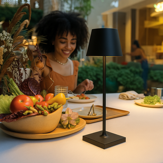 Sven – Tafellamp – Oplaadbaar – Voor Binnen & Buiten – 36 cm – Zwart - Enkel Stuks