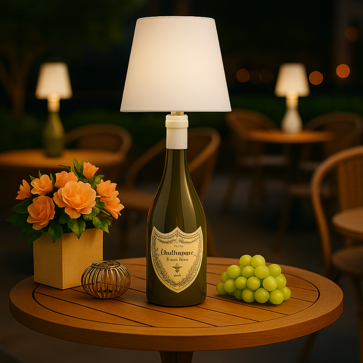 Aura – Tafellamp – Flessenlamp - Oplaadbaar – Voor Binnen & Buiten – Wit