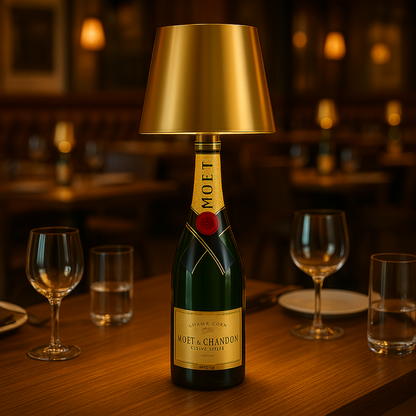 Aura – Tafellamp – Flessenlamp - Oplaadbaar – Voor Binnen & Buiten – Goud