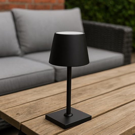 Mini Sven – Tafellamp – Oplaadbaar – Voor Binnen & Buiten – 26 cm – Zwart - enke stuk