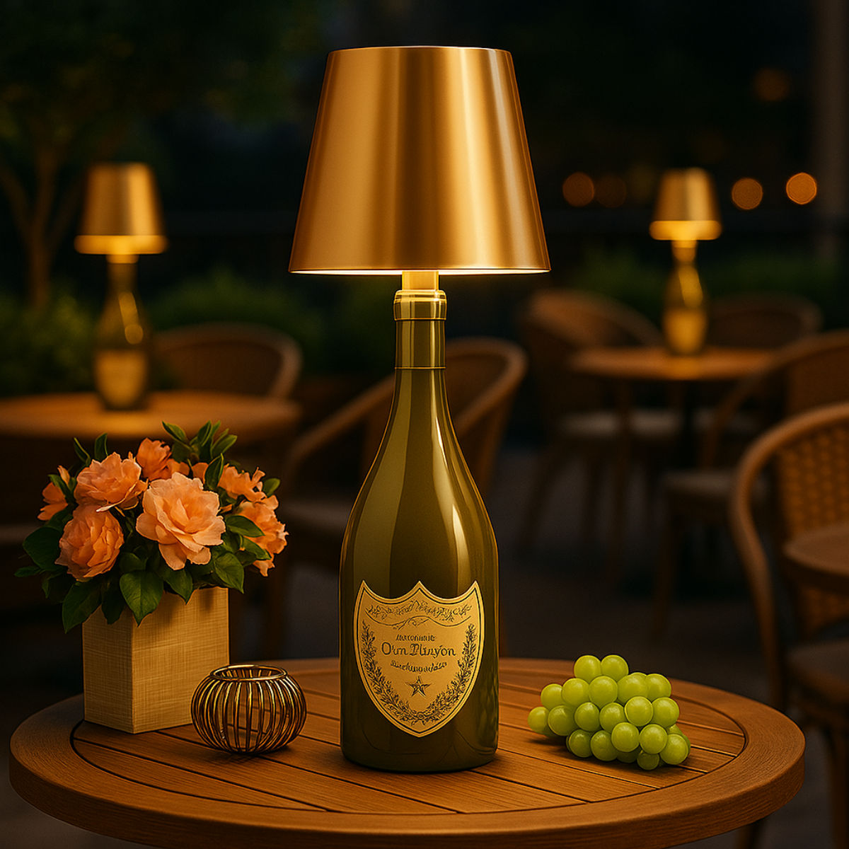 Aura – Tafellamp – Flessenlamp - Oplaadbaar – Voor Binnen & Buiten – Goud