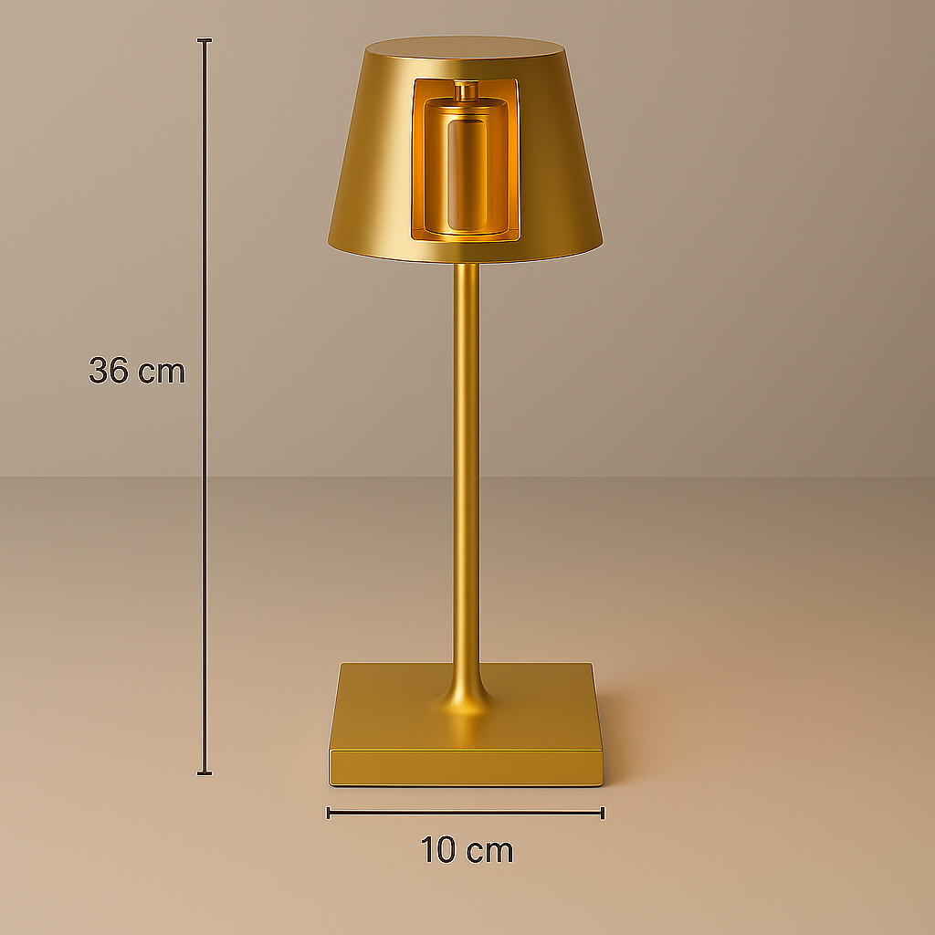 Sven – Tafellamp – Oplaadbaar – Voor Binnen & Buiten – 36 cm – Goud