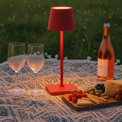 Sven – Tafellamp – Oplaadbaar – Voor Binnen & Buiten – 36 cm – Rood