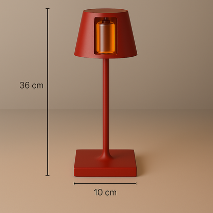 Sven – Tafellamp – Oplaadbaar – Voor Binnen & Buiten – 36 cm – Rood
