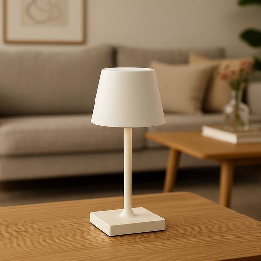 Mini Sven – Tafellamp – Oplaadbaar – Voor Binnen & Buiten – 26 cm – Wit - Enkel stuk