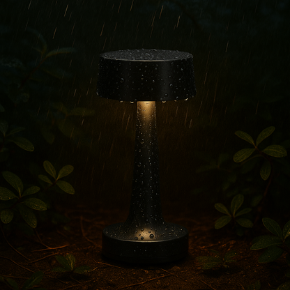 Romy – Tafellamp – Oplaadbaar – Voor Binnen & Buiten – 21 cm – Zwart - 2 Stuks