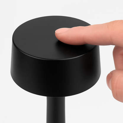 Romy – Tafellamp – Oplaadbaar – Voor Binnen & Buiten – 21 cm – Zwart - 2 Stuks