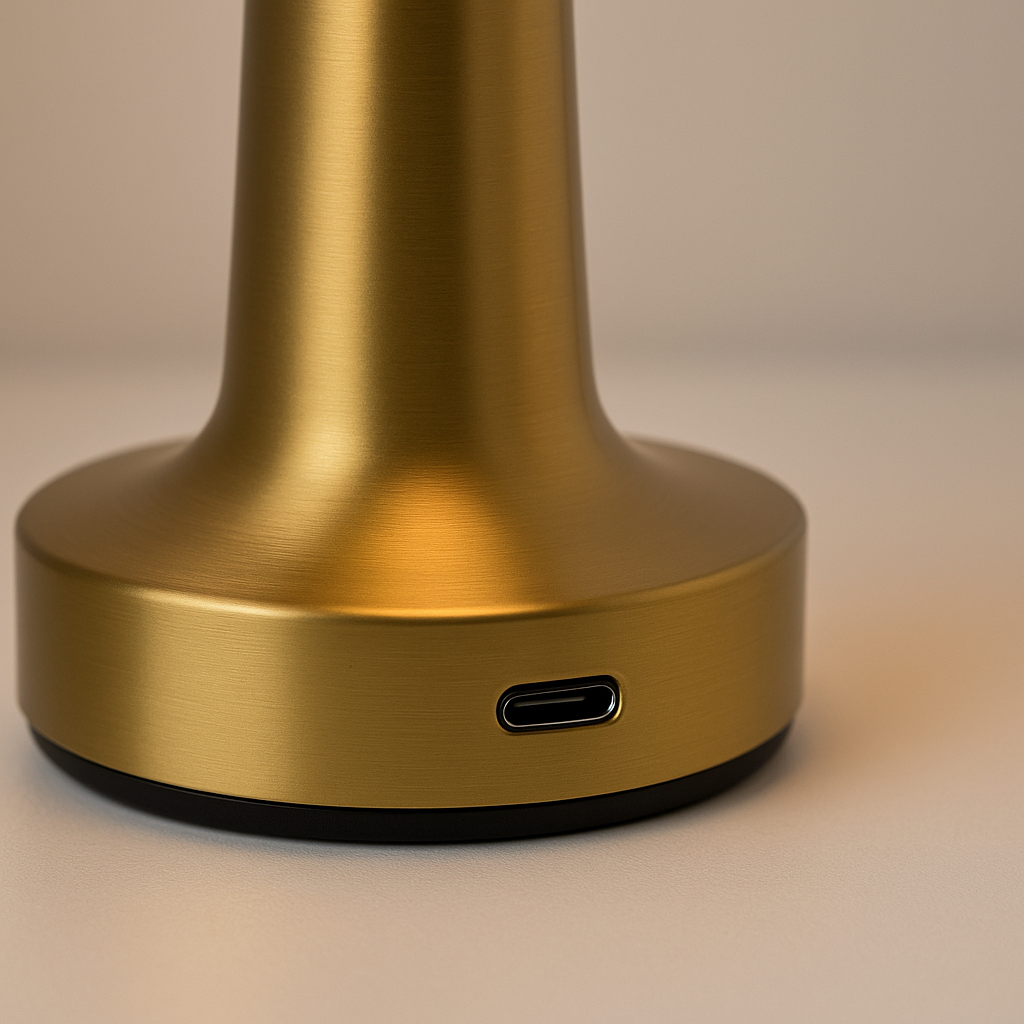 Romy – Tafellamp – Oplaadbaar – Voor Binnen & Buiten – 21 cm – Goud - 2 Stuks