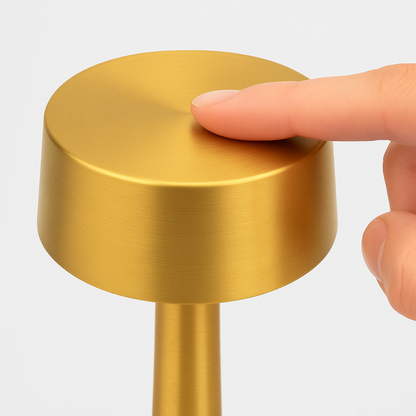 Romy – Tafellamp – Oplaadbaar – Voor Binnen & Buiten – 21 cm – Goud - 2 Stuks