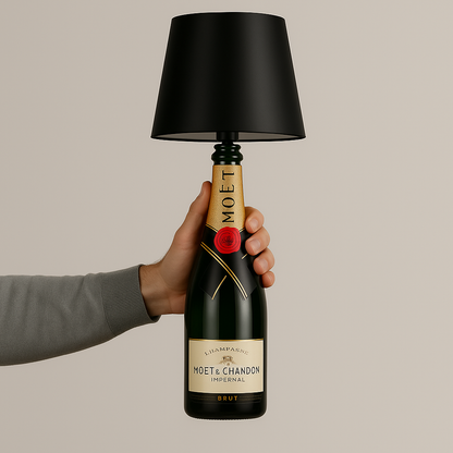 Aura – Tafellamp – Flessenlamp - Oplaadbaar – Voor Binnen & Buiten – Zwart