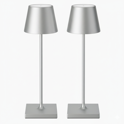 Sven – Tafellamp – Oplaadbaar – Voor Binnen & Buiten – 36 cm – Zilver
