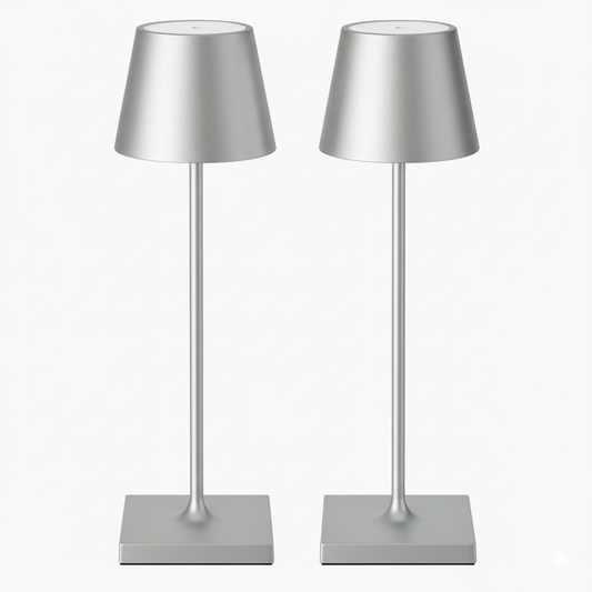 Sven – Tafellamp – Oplaadbaar – Voor Binnen & Buiten – 36 cm – Zilver