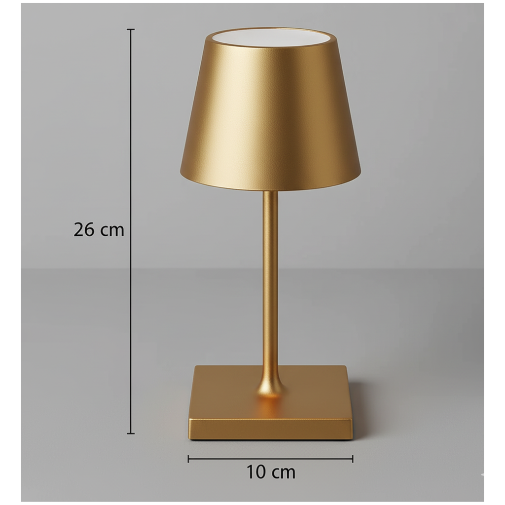 Mini Sven – Tafellamp – Oplaadbaar – Voor Binnen & Buiten – 26 cm – Goud