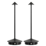 Finn – Tafellamp – Oplaadbaar – Voor Binnen & Buiten – 29 cm – Zwart - 2 Stuks