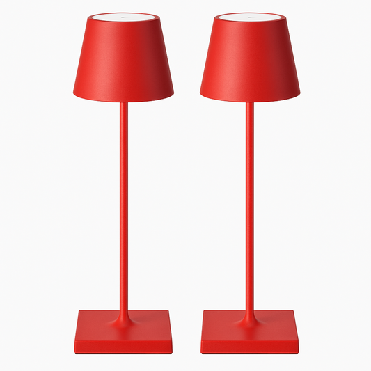 Sven – Tafellamp – Oplaadbaar – Voor Binnen & Buiten – 36 cm – Rood