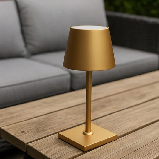 Mini Sven – Tafellamp – Oplaadbaar – Voor Binnen & Buiten – 26 cm – Goud - Enkel stuk