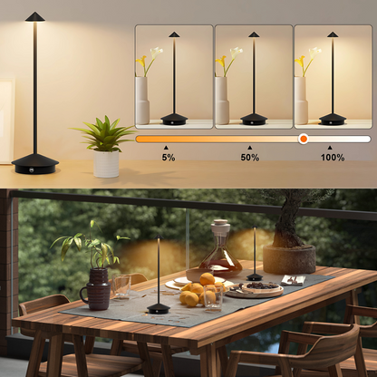 Finn – Tafellamp – Oplaadbaar – Voor Binnen & Buiten – 29 cm – Zwart -