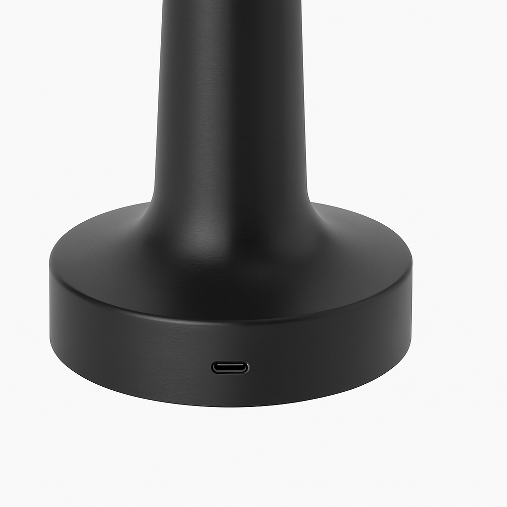 Romy – Tafellamp – Oplaadbaar – Voor Binnen & Buiten – 21 cm – Zwart - 2 Stuks