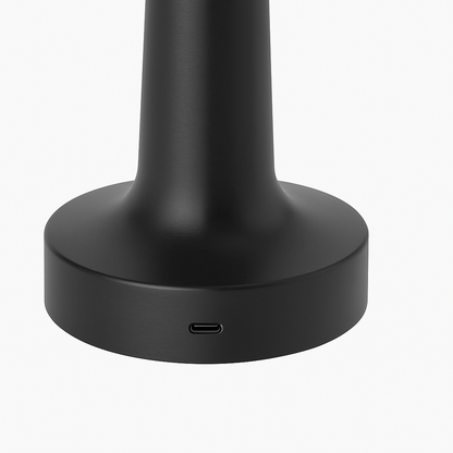 Romy – Tafellamp – Oplaadbaar – Voor Binnen & Buiten – 21 cm – Zwart - 2 Stuks