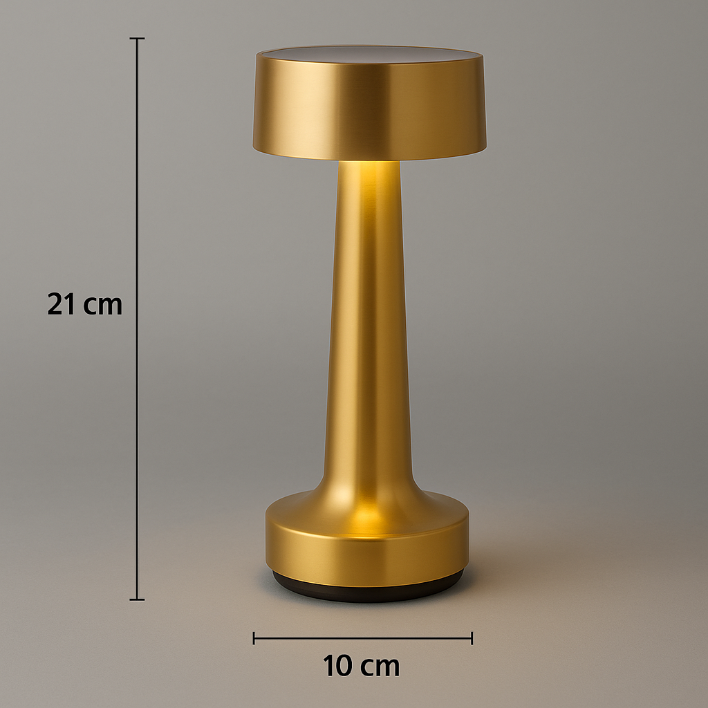 Romy – Tafellamp – Oplaadbaar – Voor Binnen & Buiten – 21 cm – Goud