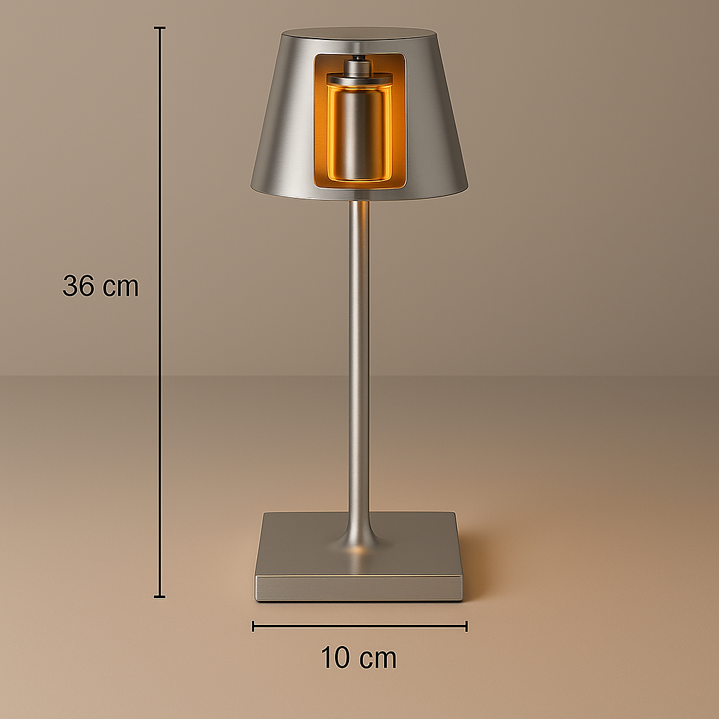 Sven – Tafellamp – Oplaadbaar – Voor Binnen & Buiten – 36 cm – Zilver