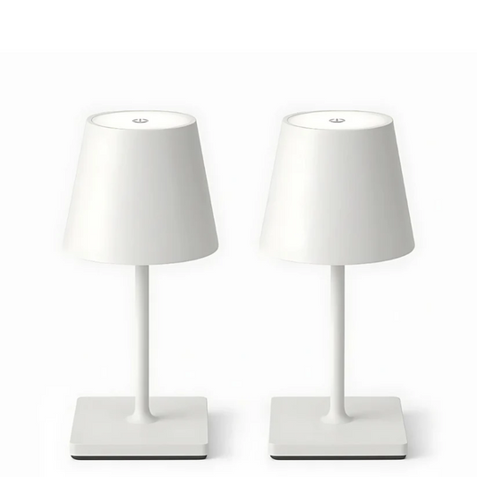 Mini Sven – Tafellamp – Oplaadbaar – Voor Binnen & Buiten – 26 cm – Wit - 2 Stuks