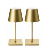 Mini Sven – Tafellamp – Oplaadbaar – Voor Binnen & Buiten – 26 cm – Goud - 2 Stuks