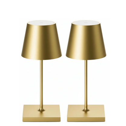 Mini Sven – Tafellamp – Oplaadbaar – Voor Binnen & Buiten – 26 cm – Goud - 2 Stuks