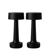 Romy – Tafellamp – Oplaadbaar – Voor Binnen & Buiten – 21 cm – Zwart - 2 Stuks