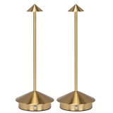 Finn – Tafellamp – Oplaadbaar – Voor Binnen & Buiten – 29 cm – Goud - 2 Stuks